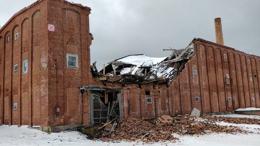 On April 4, a snowstorm led to the collapse of a portion of the roof at the former White’s Mill complex. The site, owned by the Mill Farm Initiative Inc., is slated to be re-development into a mixed-use project.