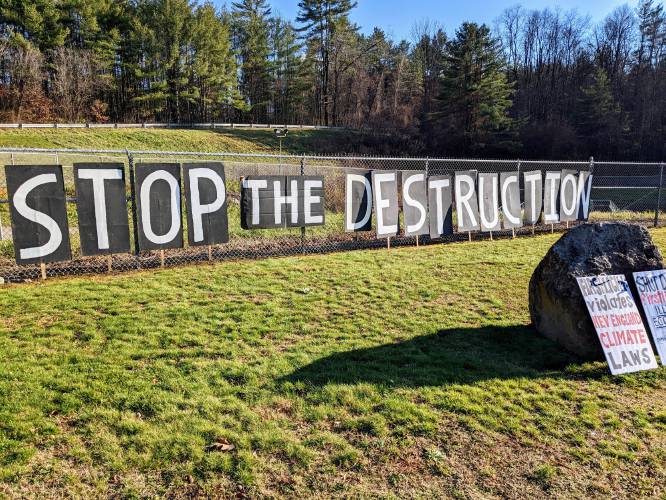 The Connecticut River Defenders led a protest near FirstLight Hydro Generating Co.’s Northfield Mountain Pumped Storage Station last June.